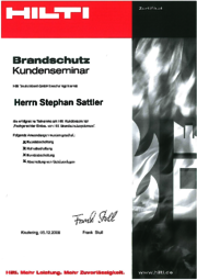 Zertifikat Brandschutz Kundenseminar