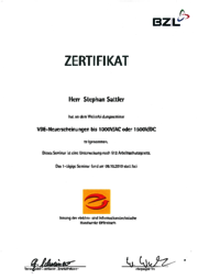 Weiterbildungsseminar VDE-Neuerscheinungen bis 1000V/AC oder 1500V/DC