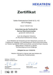 Autorisierung als Fachkraft für Genius Rauchwarnmelder