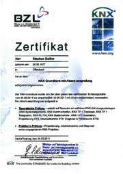 Zertifikat KNX-Grundkurs mit Abschlussprüfung
